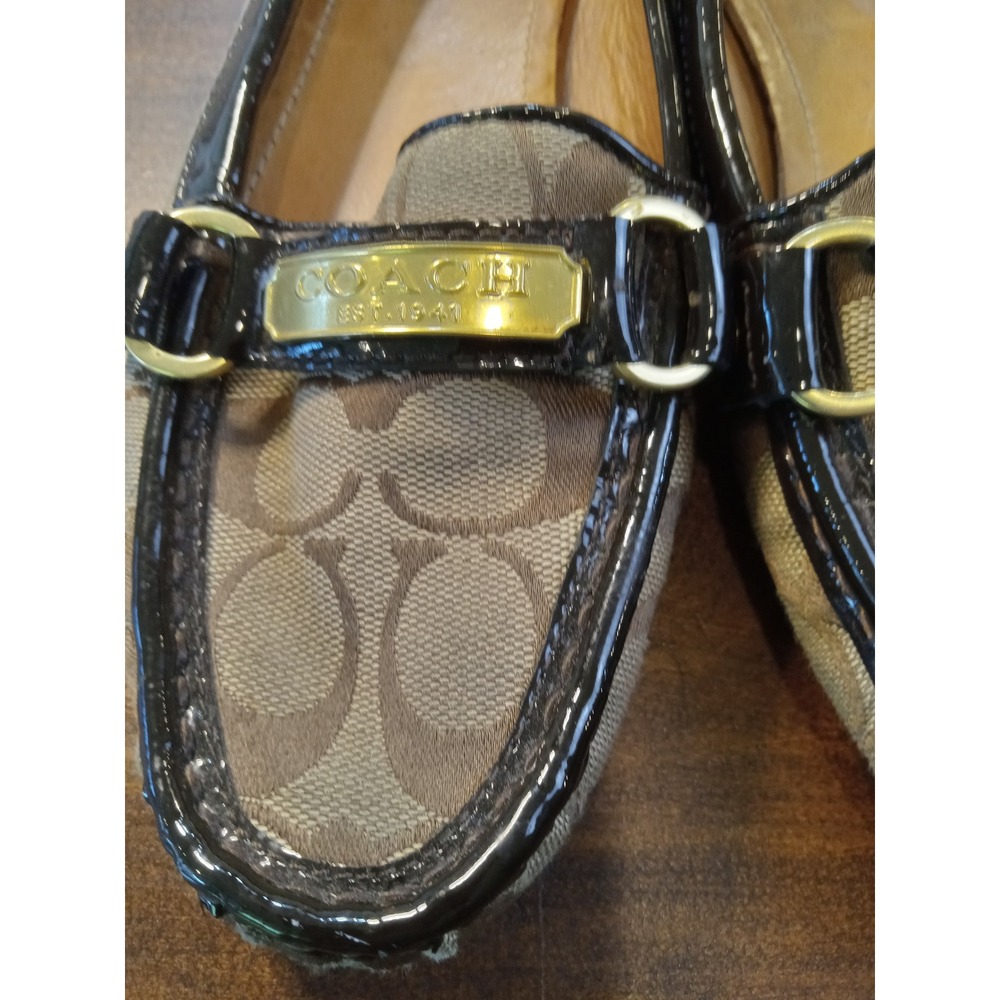 Coach Est. 1941 Signature Jacquard & Patent Leather Loafer Flats - Picture 3 of 6